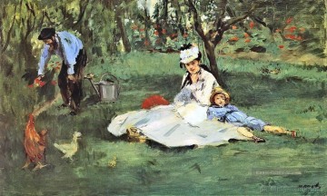  Eduard Kunst - der Monet Familie in ihrem Garten in Argenteuil 2 Eduard Manet